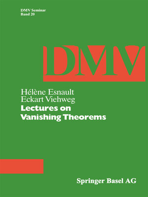 cover image of Lectures on Vanishing Theorems